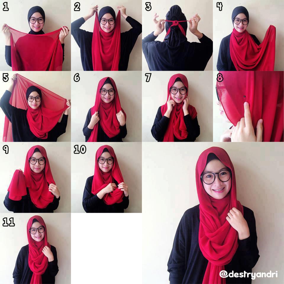 27 Gambarnya Tutorial Hijab Pashmina Ombre Terlengkap Tutorial